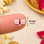 Premium Tripundra Tilak Bindi Set – White Vibhuti & Red Kumkum Design |Bindis Sticker 6