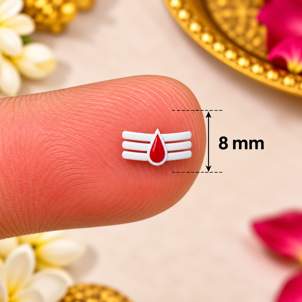 Traditional White Tilak Designer Bindi Set of 6 | Premium Forehead Stickers for Pooja, Festivals & Daily Wear