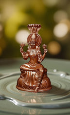 Sacred Copper Goddess Muthumariyamman Idol – 3.7 Inches, 380 Grams, Handmade Antique Finish, Pack of 1 Piece