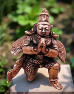 Brownish-Orange Copper Idols India, 1.7 Inches, Handmade Garudar, 55G, Patina Antique Finish, Pack Of 1 Piece