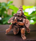 Brownish-Orange Copper Idols India, 1.7 Inches, Handmade Garudar, 55G, Patina Antique Finish, Pack Of 1 Piece