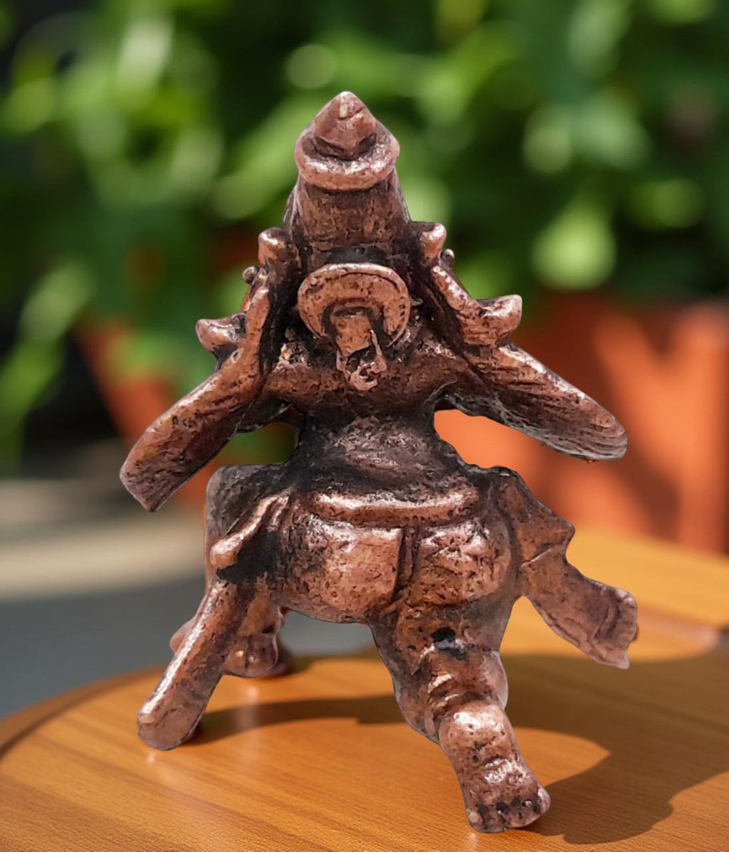 Brownish-Orange Copper Idols India, 1.7 Inches, Handmade Garudar, 55G, Patina Antique Finish, Pack Of 1 Piece