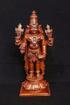 Brownish-Orange Copper Idols India, 4.2 Inches, Handmade Lord Venkateswara, 385G, Patina Antique Finish, Pack Of 1 Piece