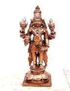 Brownish-Orange Copper Idols India, 4.2 Inches, Handmade Lord Venkateswara, 385G, Patina Antique Finish, Pack Of 1 Piece