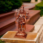Brownish-Orange Copper Idols India, 4.2 Inches, Handmade Lord Venkateswara, 385G, Patina Antique Finish, Pack Of 1 Piece