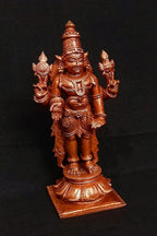 Brownish-Orange Copper Idols India, 4.2 Inches, Handmade Lord Venkateswara, 385G, Patina Antique Finish, Pack Of 1 Piece