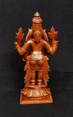 Brownish-Orange Copper Idols India, 4.2 Inches, Handmade Lord Venkateswara, 385G, Patina Antique Finish, Pack Of 1 Piece