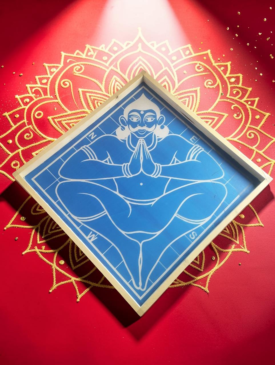 Vastu Purusha Yantra Model 2 Rangoli Design Stencil Wooden  Pack of 1 piece