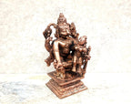 Brownish-Orange Copper Idolsby, 7.3Cm, Handmade Sri Yoga Lakshmi Narasimha, 183Grams, Patina Antique Finish, Pack Of 1 Piece