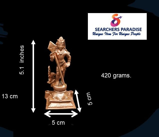 Brown Copper Idols Of God Murugar, 5.1 Inches, 420 Gram, Handmade, Pack Of 1 Piece