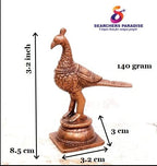 Brownish-Orange Copper Idols Indiaby, 3.2 Inches, Handmade Peacock 140G, Patina Antique Finish, Pack Of 1 Piece