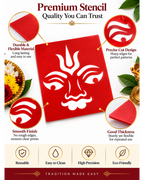 Combo 4 | Divine Pooja Coconut Decoration Stencil Set | Reusable Velvet Stencils for Coconut & Kalasam Decoration | Traditional Hindu God & Symbol Designs | Pack of 5