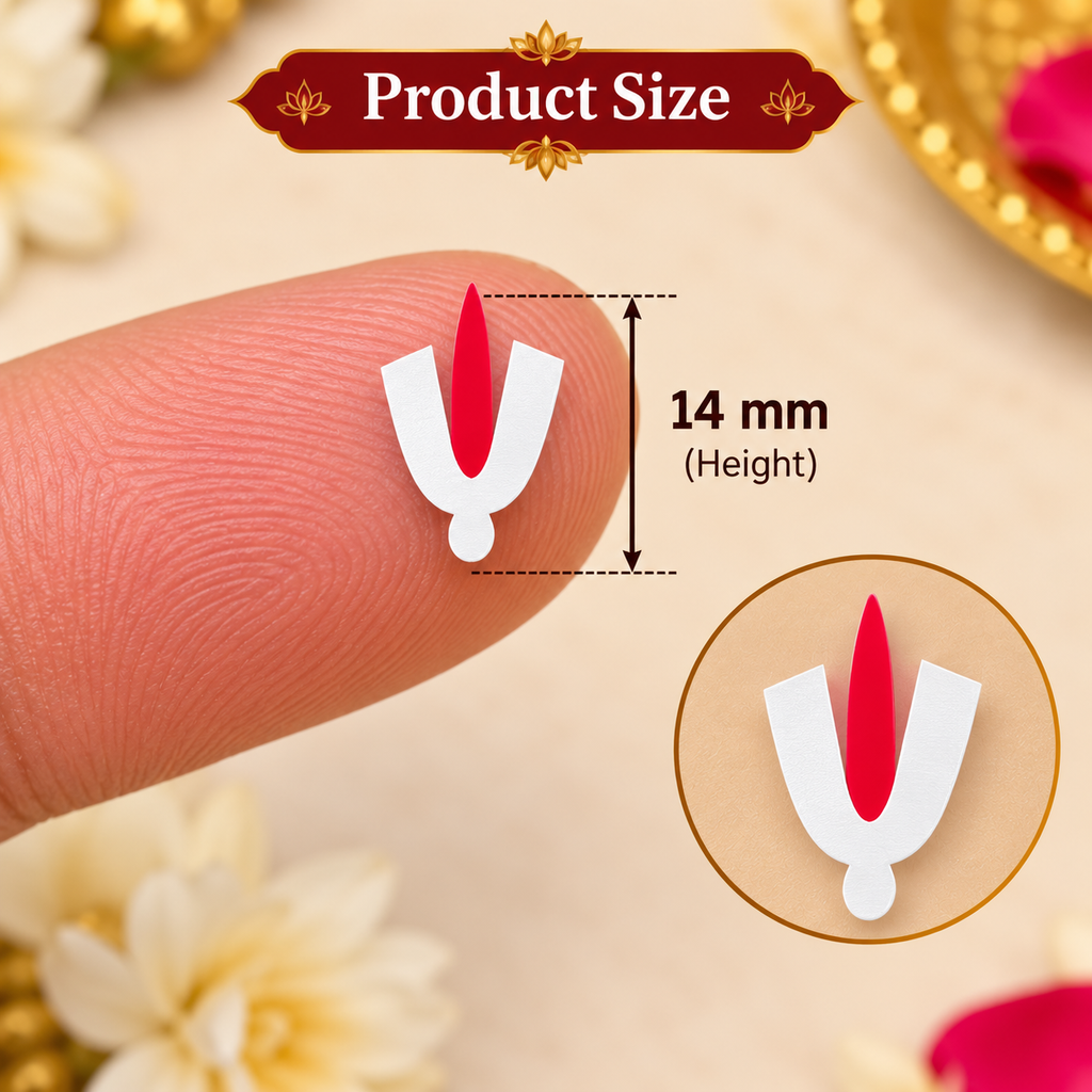 Premium Tirunamam Tilak Bindi Set – White & Red Traditional Design | Bindis Sticker 6