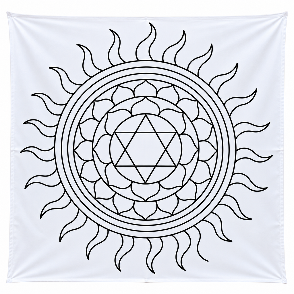 Sudarshanam 3.5 feet with Kiranam| Traditional Mandala Design | Reusable Temple & Pooja Decoration Template | Unikraf