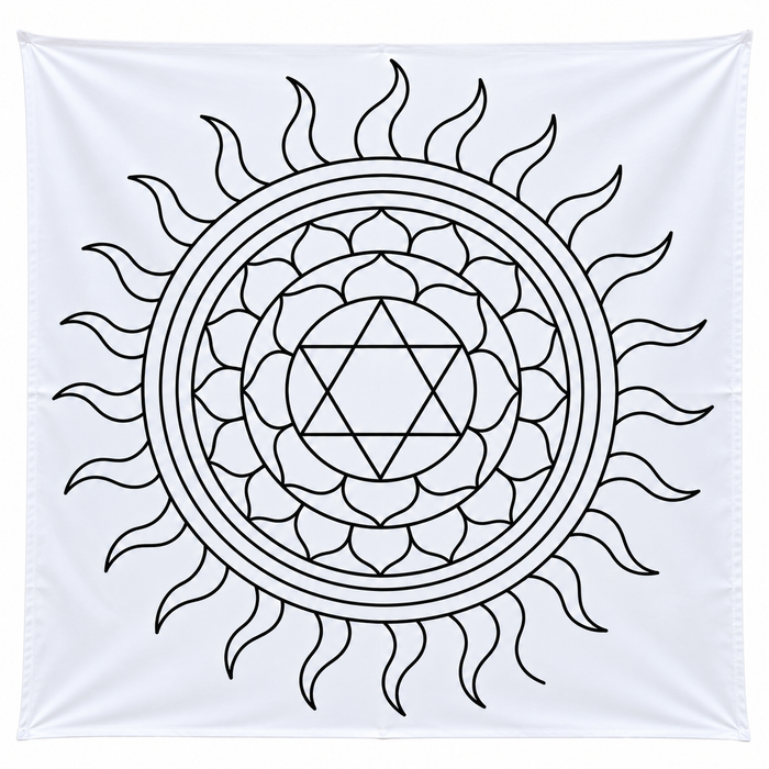 Sudarshanam 3.5 feet with Kiranam| Traditional Mandala Design | Reusable Temple & Pooja Decoration Template | Unikraf
