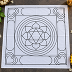 Ashtadhalam with Shatkonam Flex Stencil | Traditional Floral Mandala Kolam Design | Reusable Rangoli Stencil for Pooja, Festivals & Spiritual Decor