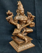 Sacred Copper Goddess Raja Mathangi Idol – 4.3 Inches, 560 Grams, Handmade Patina Antique Finish, Pack of 1 Piece