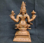 Sacred Copper Goddess Raja Mathangi Idol – 4.3 Inches, 560 Grams, Handmade Patina Antique Finish, Pack of 1 Piece