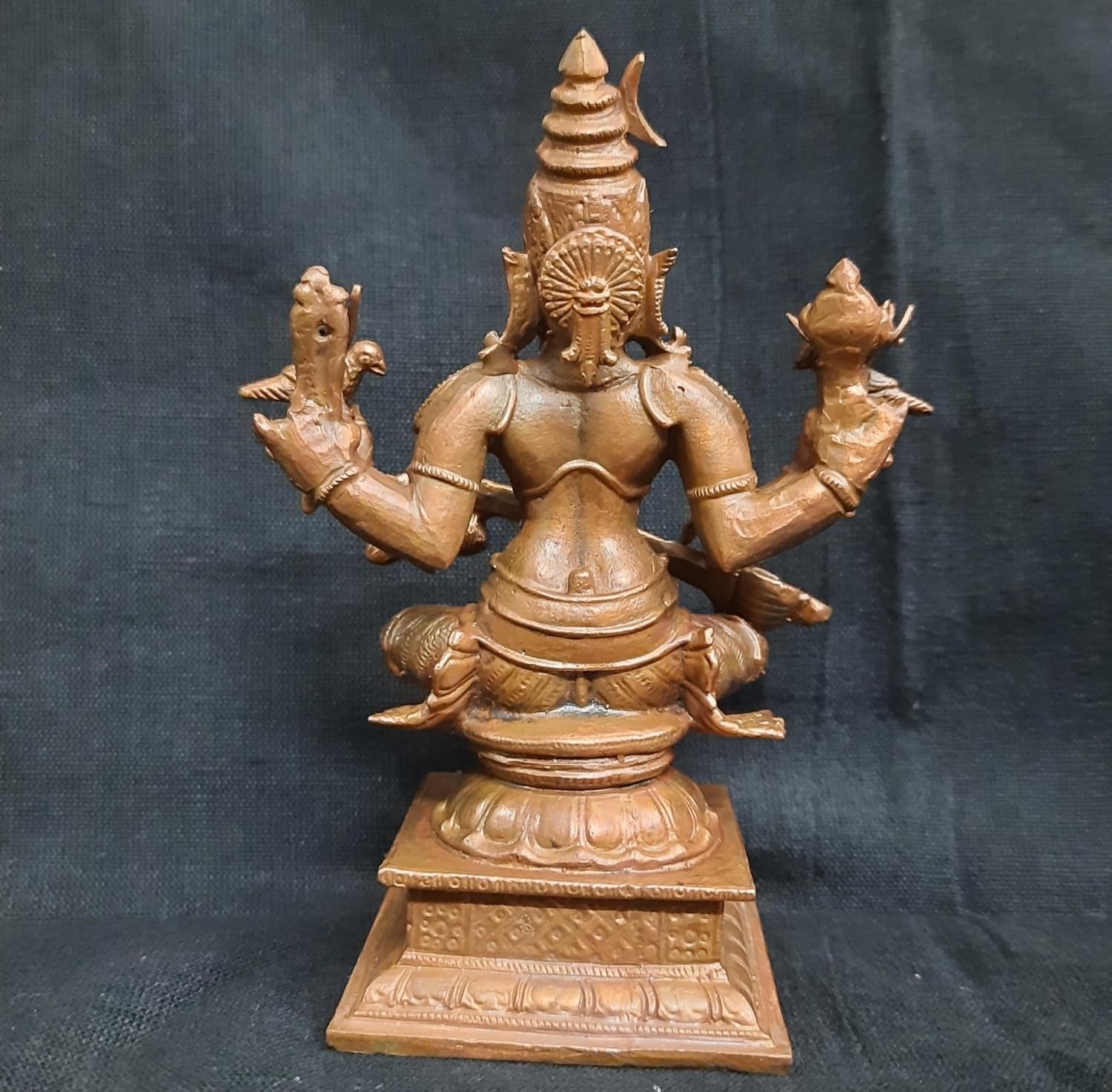 Sacred Copper Goddess Raja Mathangi Idol – 4.3 Inches, 560 Grams, Handmade Patina Antique Finish, Pack of 1 Piece