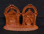Brownish-Orange Copper Idols India, 1.8 Inches, Handmade Lord Balaji With Bhudevi, 60G, Patina Antique Finish, Pack Of 1 Piece