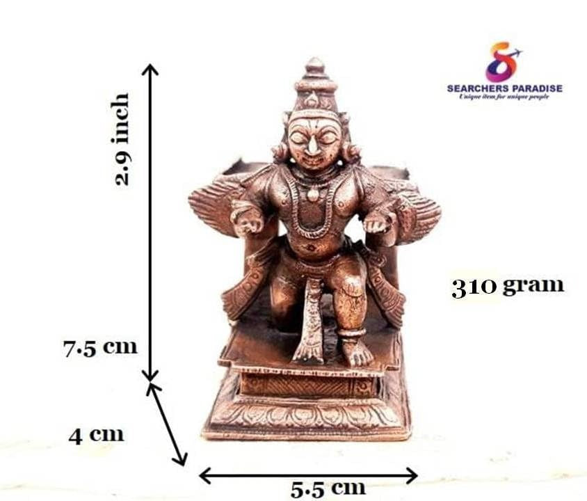 Brownish-Orange Copper Idolsby Unikraf , 7.5 Cm, Handmade Garuda 310 G, Patina Antique Finish, Pack Of 1 Piece