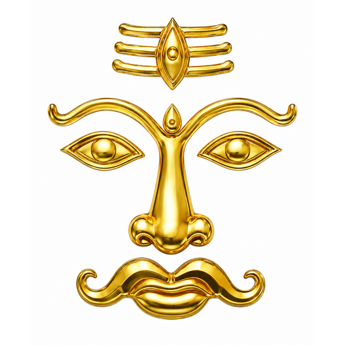Mahakal Face | Bhairav ji | Kal Bhairav | Golden Mahakal Face-unikraf