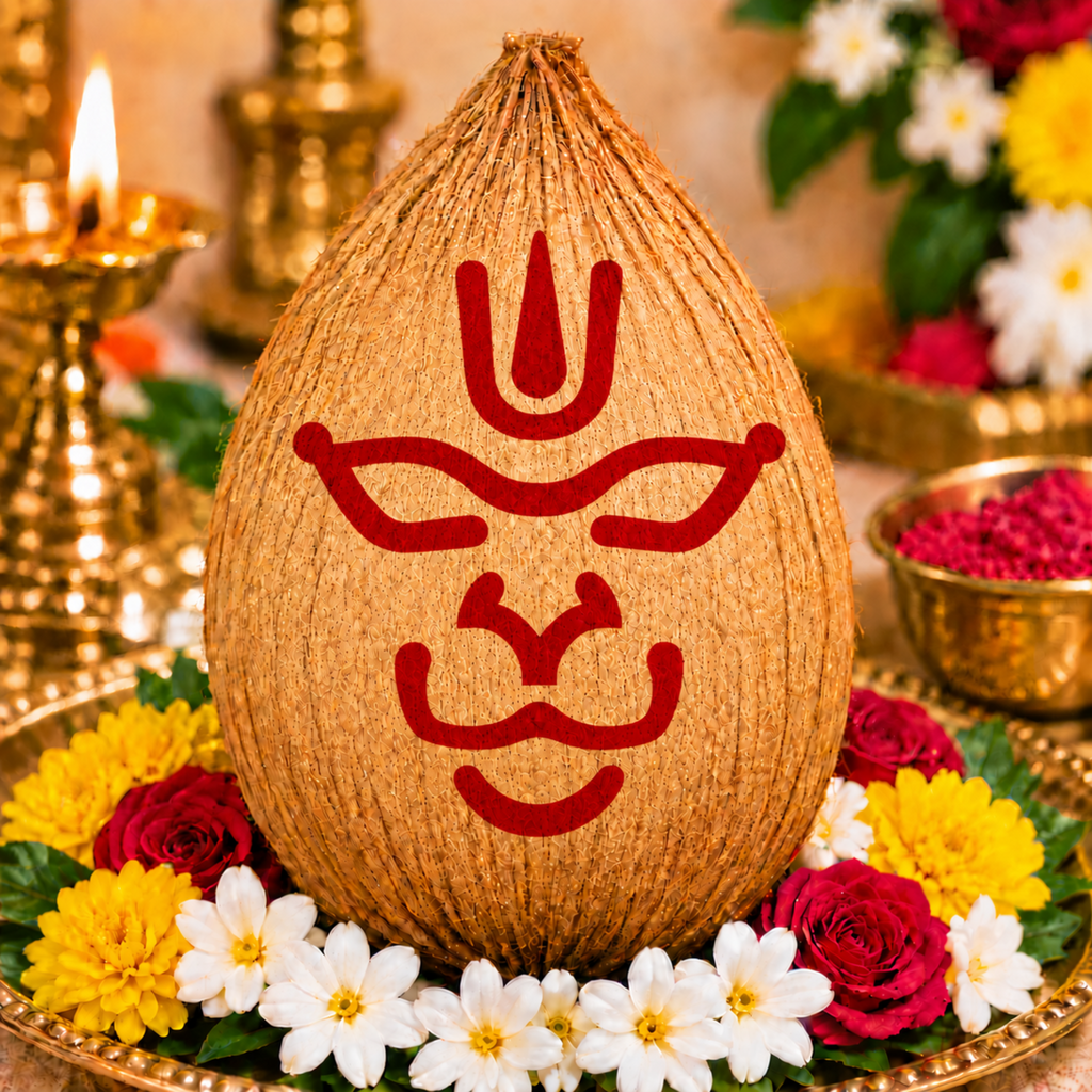 Sri Vishnu Chinnam Coconut Decoration Stencil - Unikraf