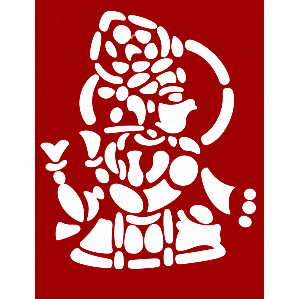 Sacred Ganapati Coconut Decoration Stencil - Unikraf