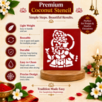 Sacred Ganapati Coconut Decoration Stencil - Unikraf