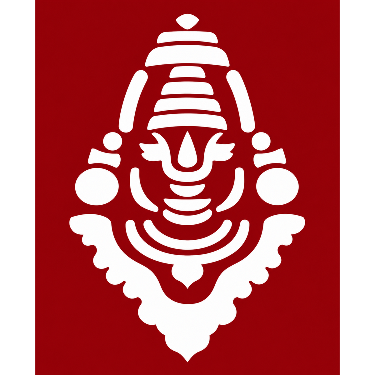 Lord Balaji Face Coconut Decoration Stencil - Unikraf