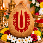 Sacred Vaishnava Tilak Coconut Decoration Stencil - Unikraf