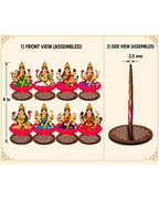 Ashta Lakshmi Set for Varalakshmi Pooja – 4 Inch MDF Set of 8 | Pooja, Vratham & Bommala Koluvu Decor