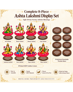 Ashta Lakshmi Set for Varalakshmi Pooja – 4 Inch MDF Set of 8 | Pooja, Vratham & Bommala Koluvu Decor