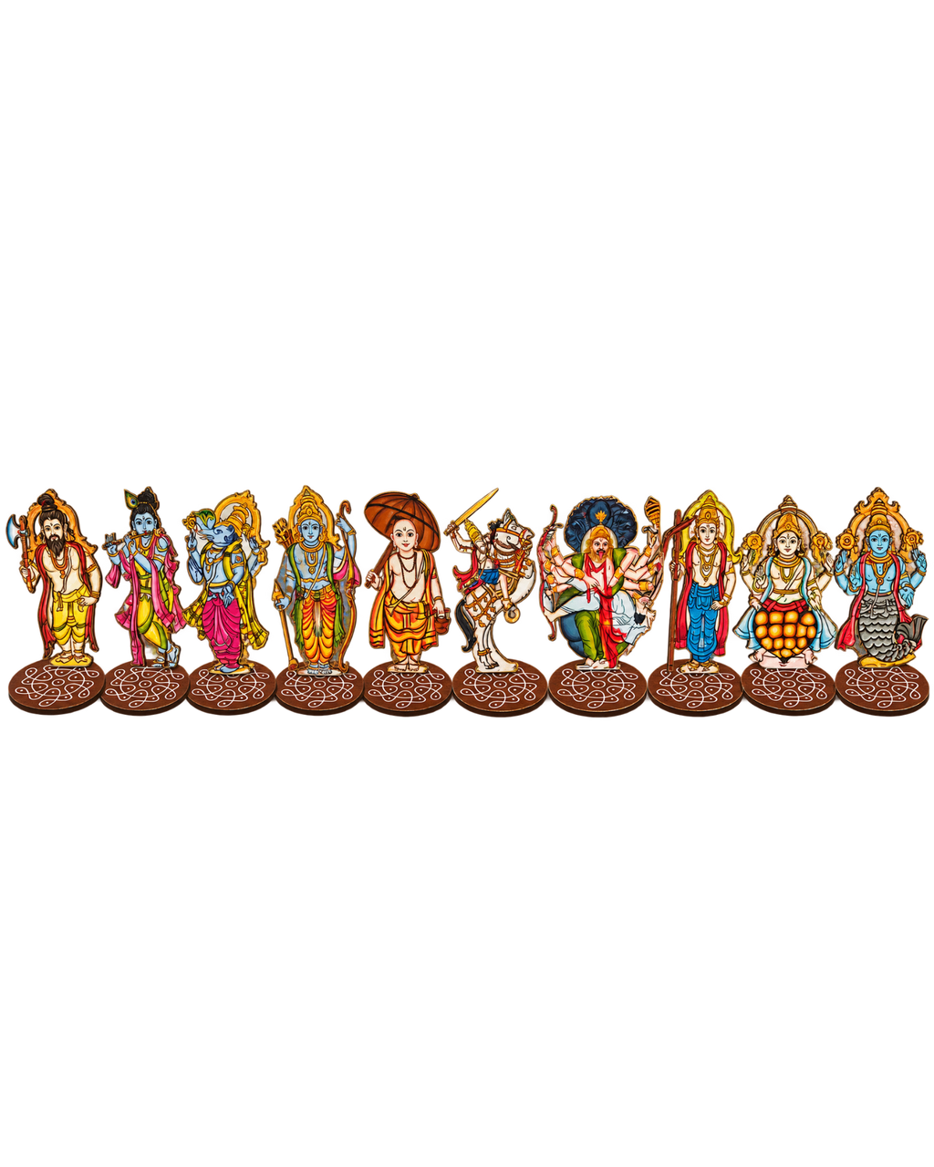 Dashavatar Set of 10 – MDF Lord Vishnu Dasavatara for Pooja, Home Décor & Gifting