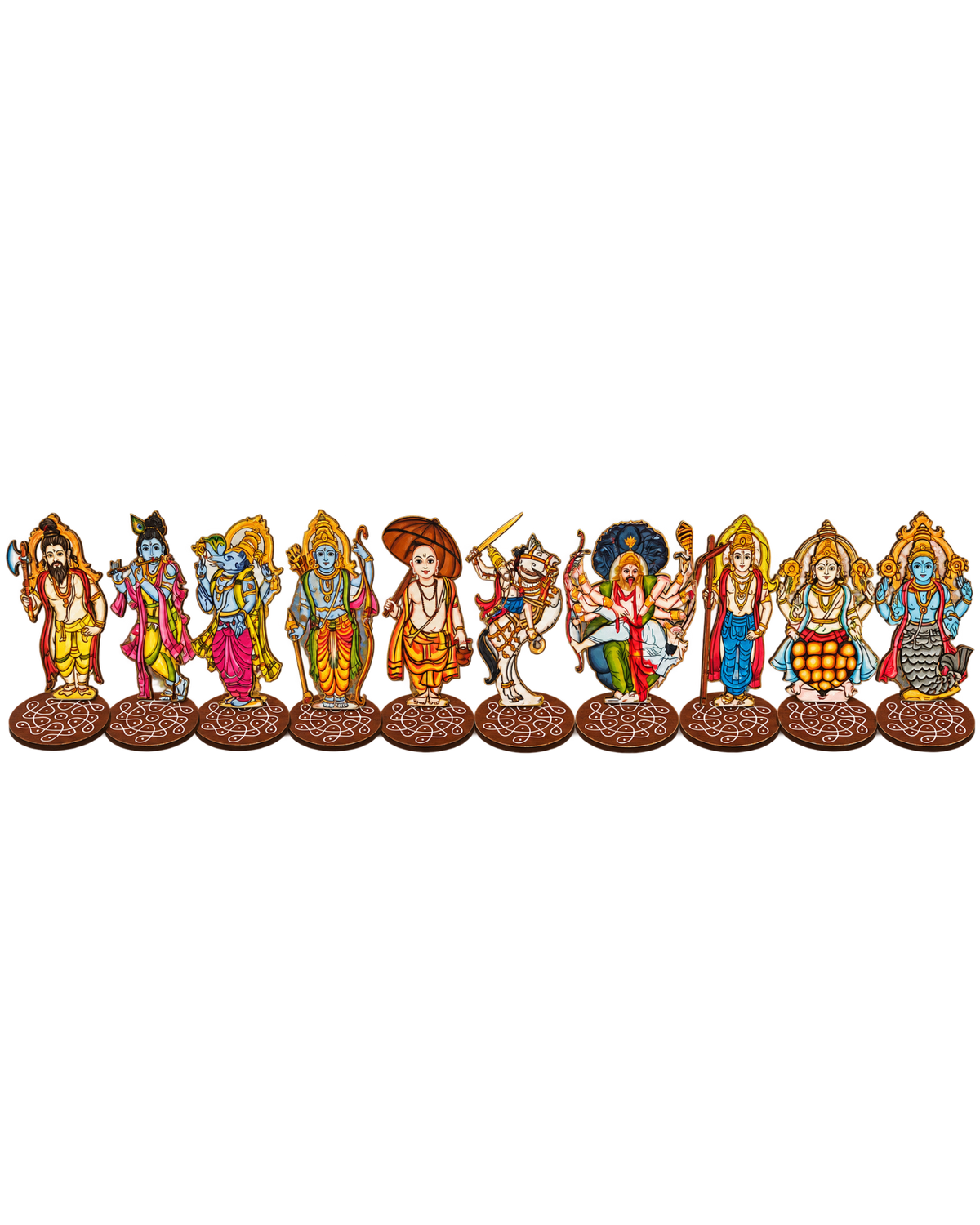 Dashavatar Set of 10 – MDF Lord Vishnu Dasavatara for Pooja, Home Décor & Gifting