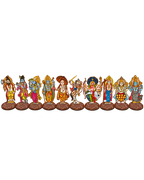Dashavatar Set of 10 – MDF Lord Vishnu Dasavatara for Pooja, Home Décor & Gifting