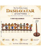 Dashavatar Set of 10 – MDF Lord Vishnu Dasavatara for Pooja, Home Décor & Gifting