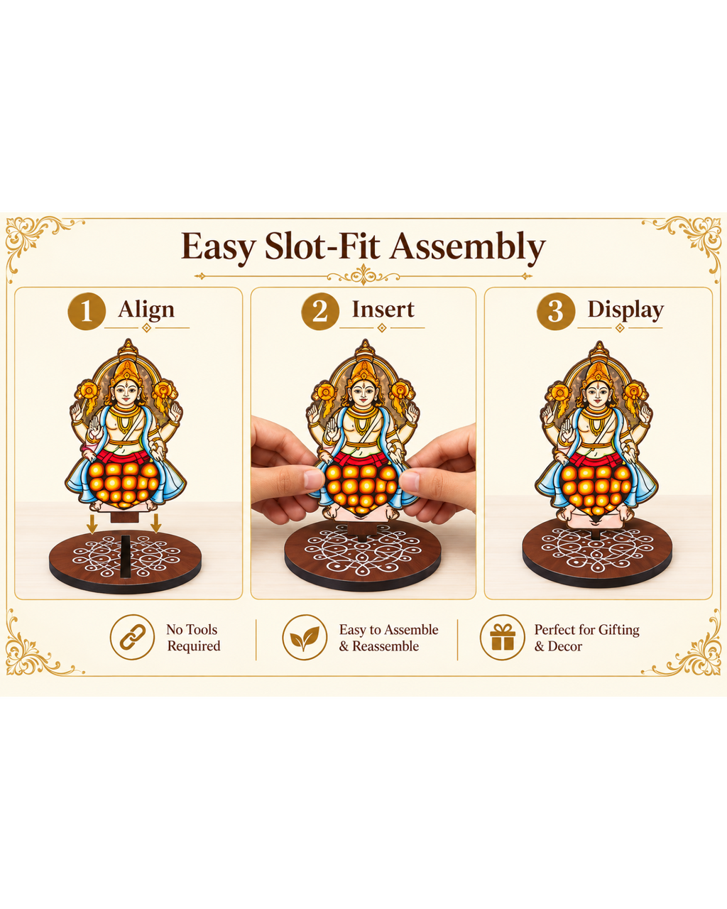 Dashavatar Set of 10 – MDF Lord Vishnu Dasavatara for Pooja, Home Décor & Gifting