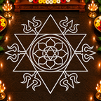 Aghoram _3 feet  Flex Stencil | Traditional Shiva Trishul Kolam Design