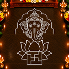 Swasthi Ganapati Flex Stencil | Traditional Ganesha Design for Pooja & Temple Decorations | Unikraf