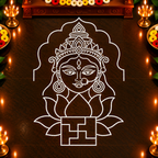 Swasthi Devi Flex Stencil | Traditional Devi Face Design for Pooja & Temple Decorations | Unikraf