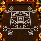 Mrithvigayam Flex Stencil _ 3Feet  | Traditional Shiva Trishul Kolam Rangoli Design