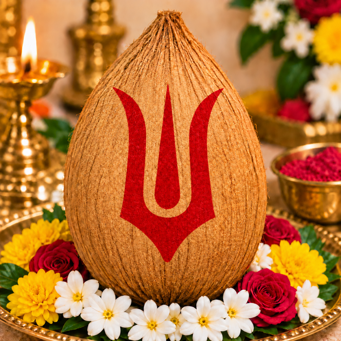 Sri Vaishnava Tilak Coconut Decoration Stencil - Unikraf