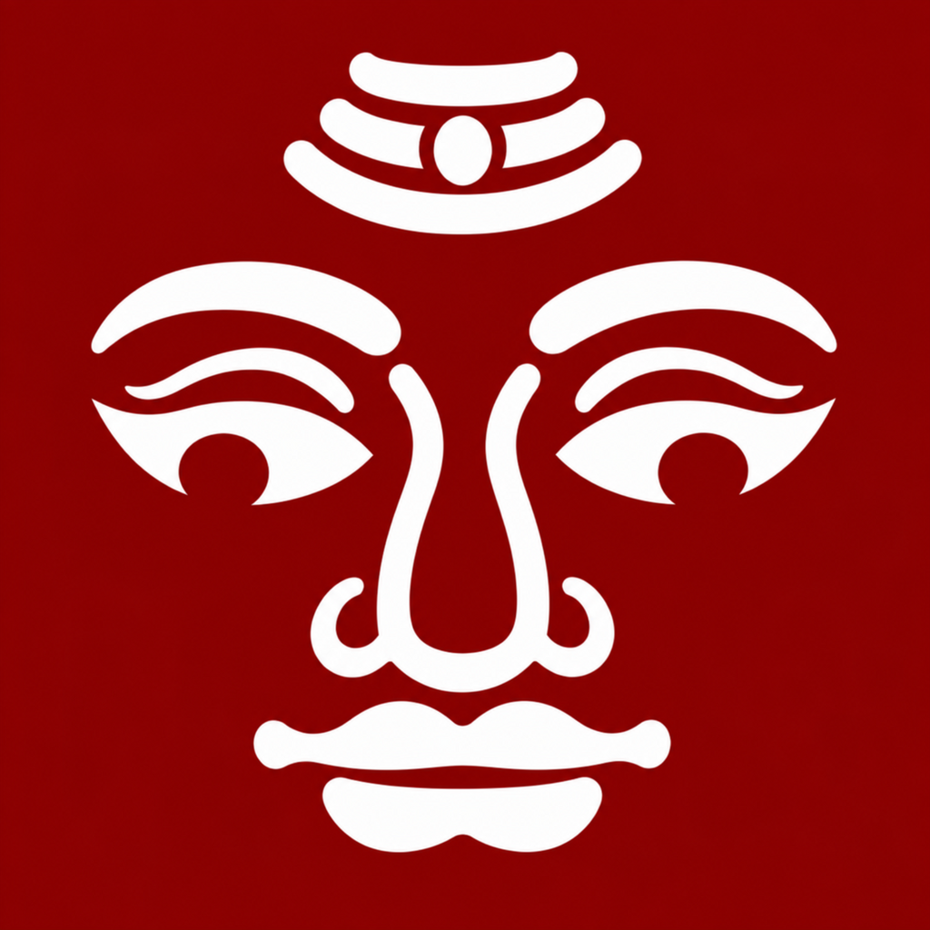 Lord Shiva Sacred Face Coconut Decoration Stencil - Unikraf