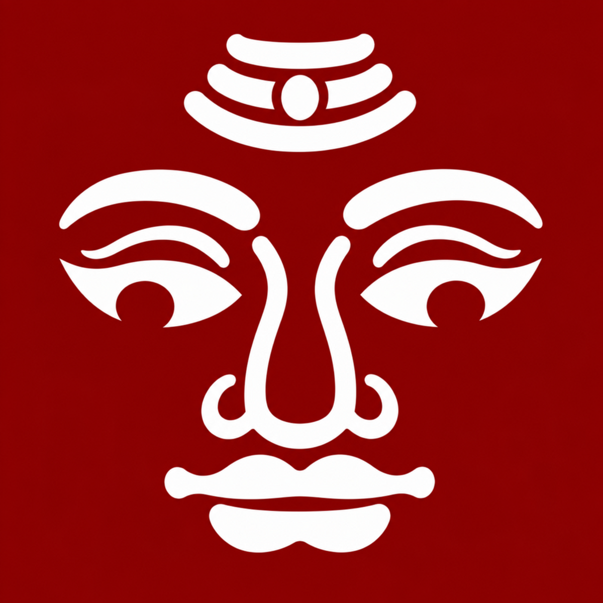 Lord Shiva Sacred Face Coconut Decoration Stencil - Unikraf