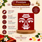 Lord Shiva Sacred Face Coconut Decoration Stencil - Unikraf