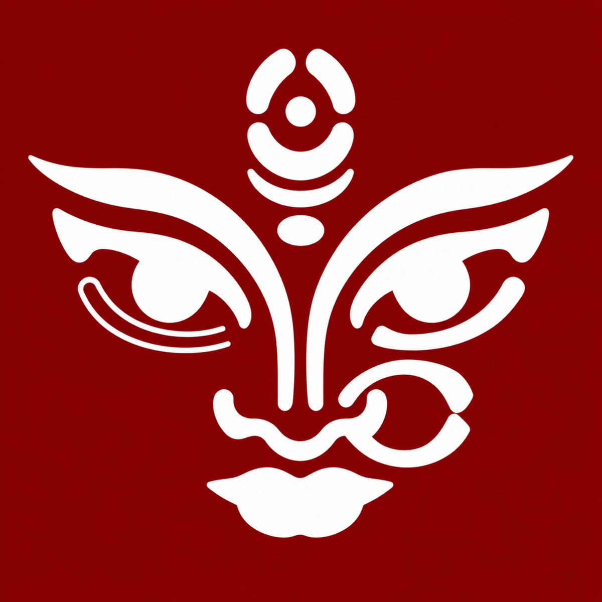 Durga Devi Face 2 Coconut Decoration Stencil - Unikraf