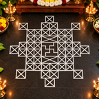 Sarppabali _3.5 Feet _with Kadumthudi Flex Stencil | Traditional Kerala Ritual Kolam Design | Reusable Rangoli Stencil for Pooja, Festivals & Spiritual Decor (Copy)