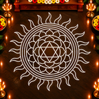 Sudarshanam 3.5 feet with Kiranam| Traditional Mandala Design | Reusable Temple & Pooja Decoration Template | Unikraf