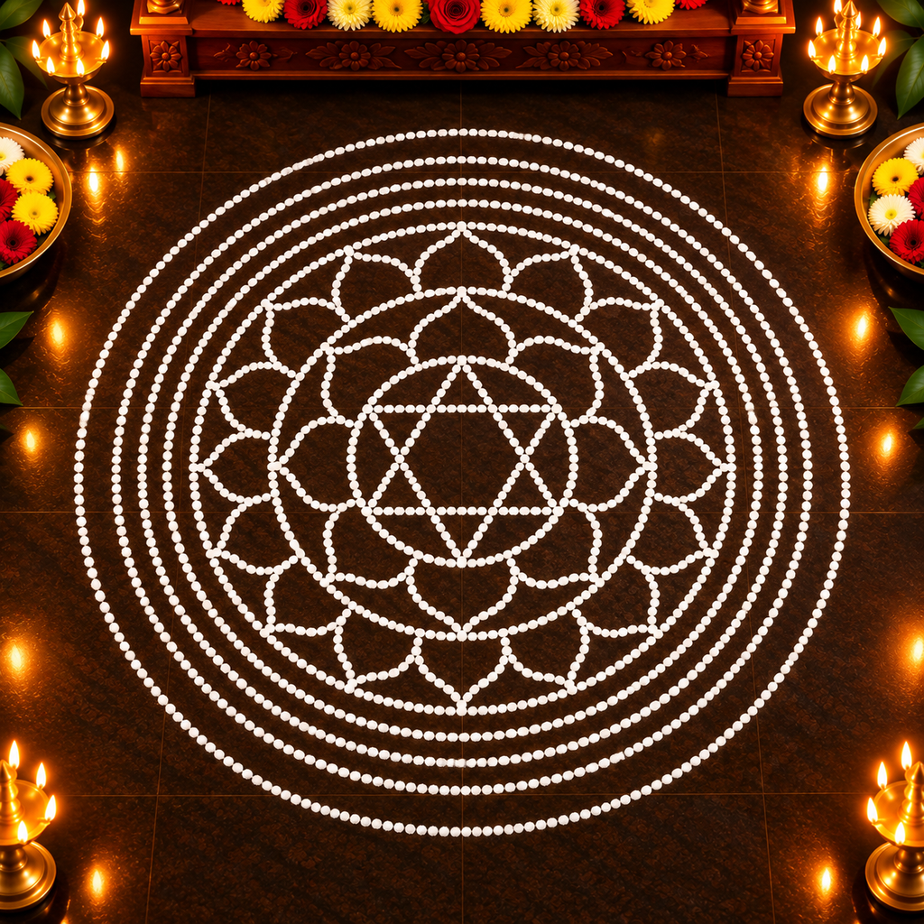 Sudarshanam 3 feet Normal Flex Stencil | Traditional Lotus Mandala Design | Unikraf
